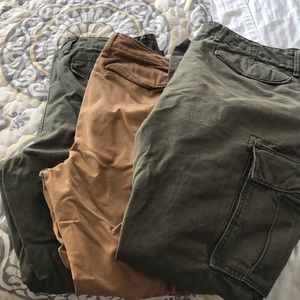 Three pairs of old navy cargo pants 36x34